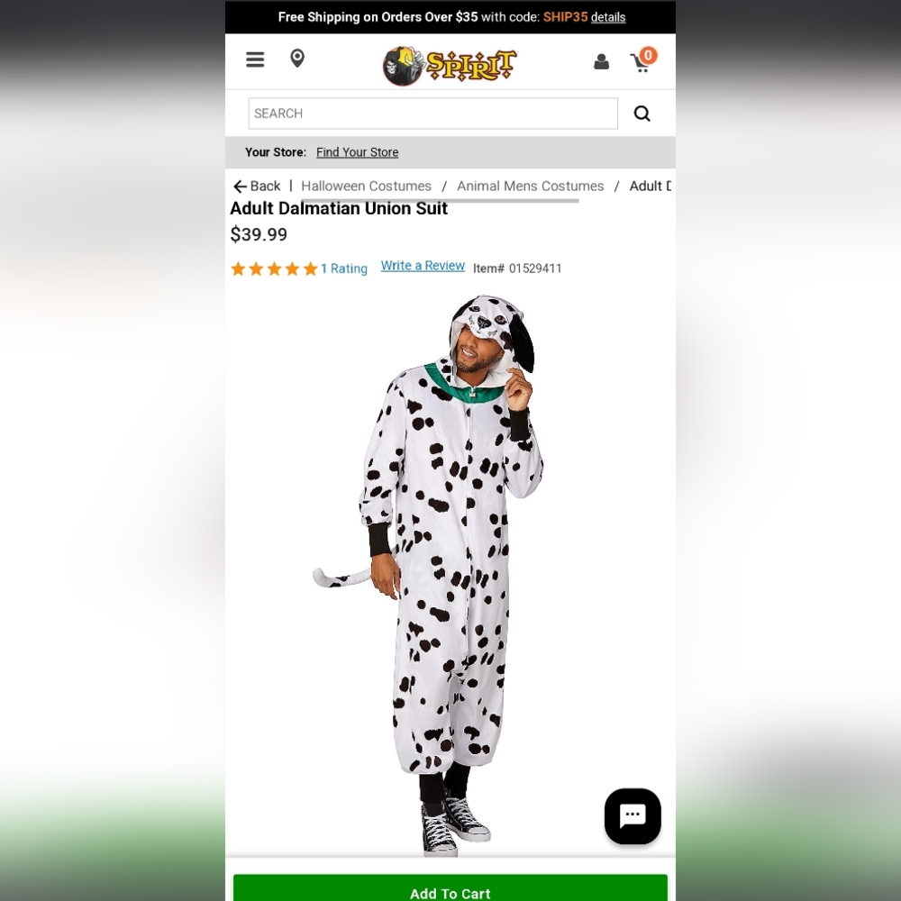 Halloween Costume Animal Mens Adult Dalmatian Union Suit